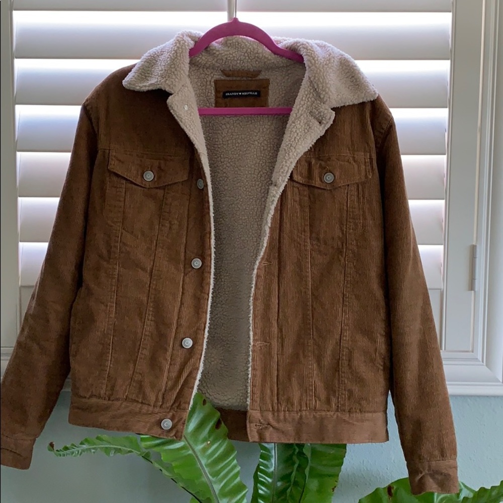 Brandy Melville tan fuzzy jacket!